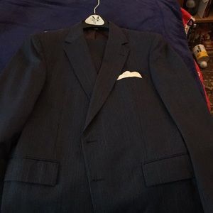 Blue striped suit